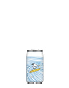 Termos limenka inox Surfing Snoopy 280 ml, bijela s plavim valom i Snoopyjem na dasci za surfanje