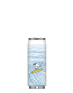 Termos limenka inox Surfing Snoopy 500 ml, bijela s plavim valom i Snoopyjem na dasci za surfanje